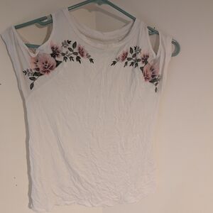 Floral White and Pink Women's Top